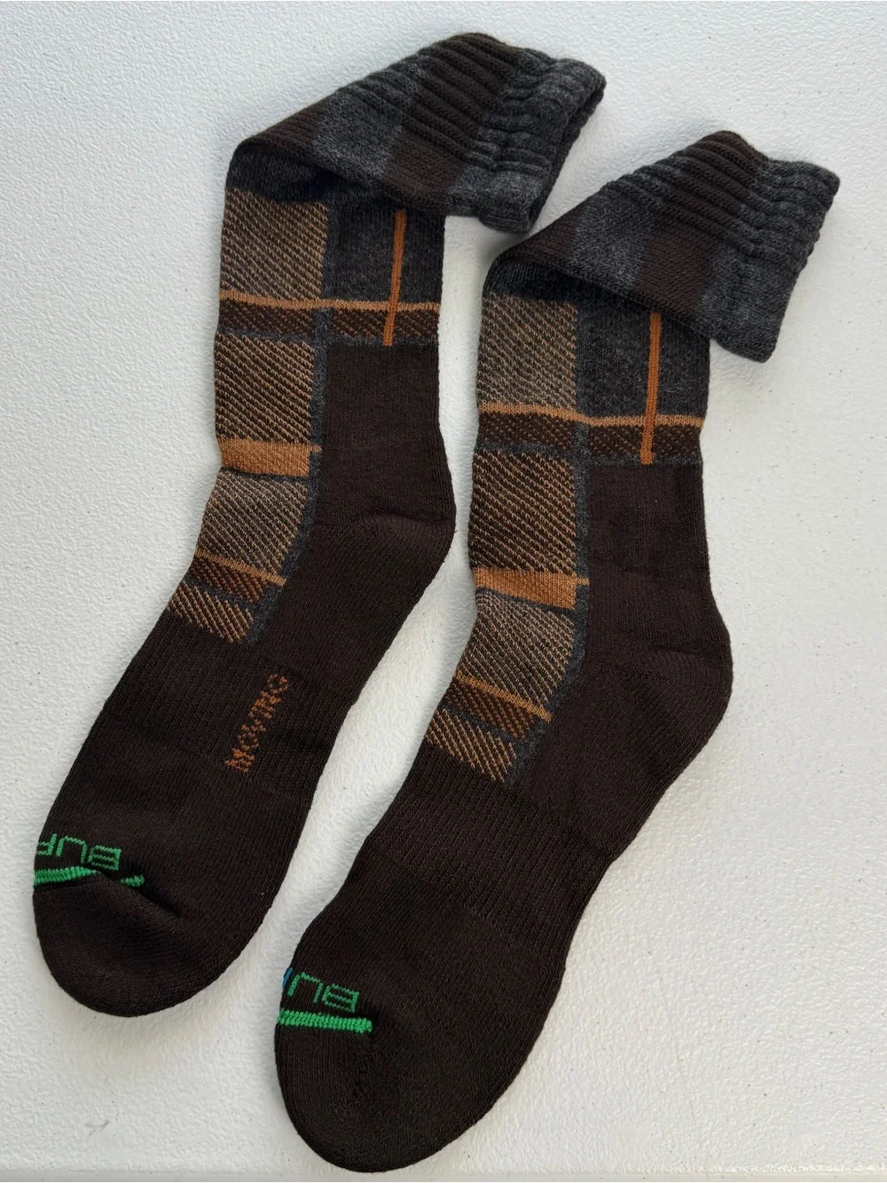 Burlix High Performance Everyday Crew Socks Mens Shoe Size 9-12.5 Brown Gray